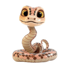 Fototapeta premium Cartoon 3d character snake isolated on the background. Snake clipart on a transparent background. Generative AI.