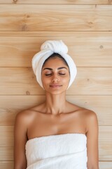 Beautiful Indian Woman Relaxing at Spa