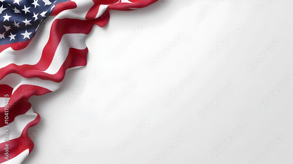 Poster minimalist and elegant usa flag backdrop with ample copy space