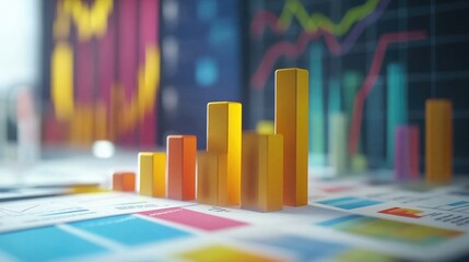 Colorful Bar Graphs Displaying Financial Data Trends