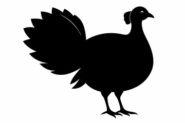 turkey poultry silhouette, thanksgiving turkey silhouette vector, turkey bird