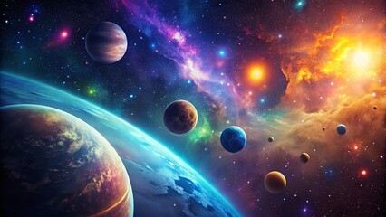 Astroring Draft Illustration with Cosmic Elements for Creative Projects and Designs