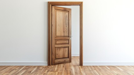 Wooden Door Opening to Empty Room