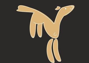 Vector illustration of a dog on a black background for logo, presentations or printing 