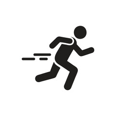 Runner Jogger Track And Field Vector Icon on white background