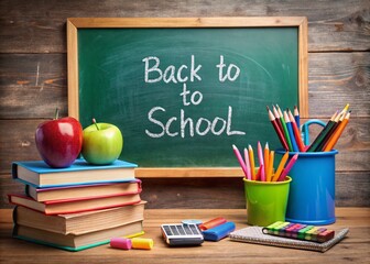 Back to School Typography on Green Chalkboard for Teachers and Students - Educational Design