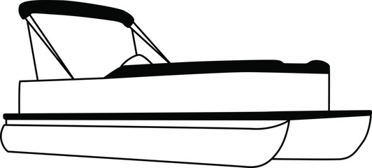 Pontoon Boat Cricut and Silhouette SVG file © Fawad