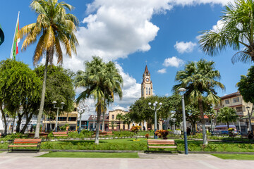 Iquitos Square, houses, streets and important buildings of the city of Iquitos, Peru