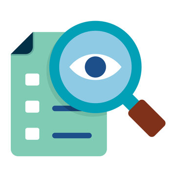 document analysis with magnifying glass clip art preview