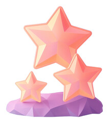 Obraz premium PNG 3d bubble rating stars creativity decoration christmas.