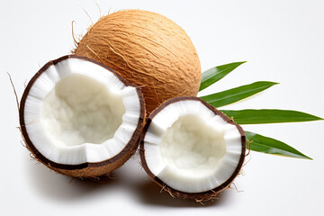 Assorted coconut fruits many views and angles include