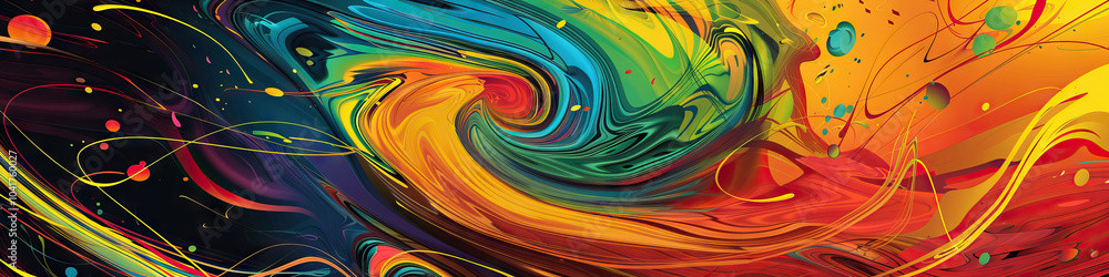 Aufkleber colorful splash of abstract patterns: a single vibrant hue stands out against a swirling background 