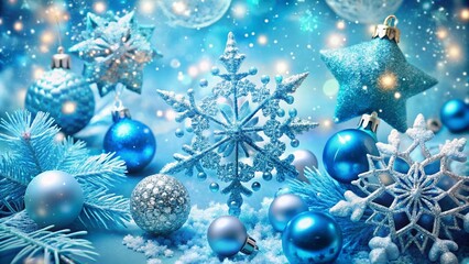 Beautiful Bright Blue Christmas Background for Festive Celebrations and Holiday Spirit