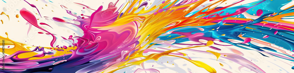 Aufkleber colorful splash of abstract patterns: a single vibrant hue stands out against a swirling background 