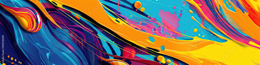 Aufkleber colorful splash of abstract patterns: a single vibrant hue stands out against a swirling background 