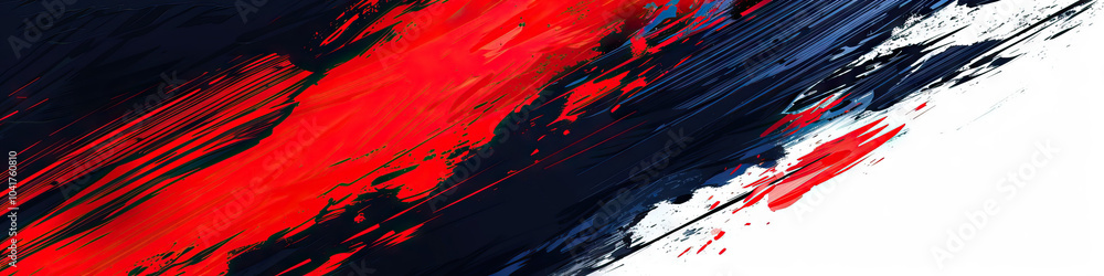 Aufkleber bold strokes of red and black abstract: a powerful contrast of colors creates dynamic movement in an