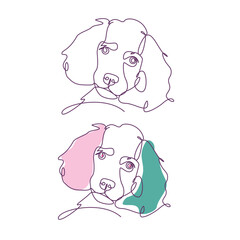 Puppy Boykin spaniel logo line art