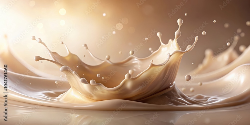 Fototapete a creamy splash of liquid in motion, creating a whimsical and artistic display of texture and form
