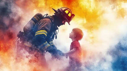 Fototapeta premium Brave Hearts: The Heroes of Firefighting