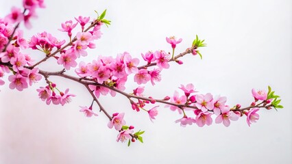 Obraz premium Branch of tree with pink flowers in colorful garden