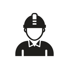 Industrial worker icon on white background