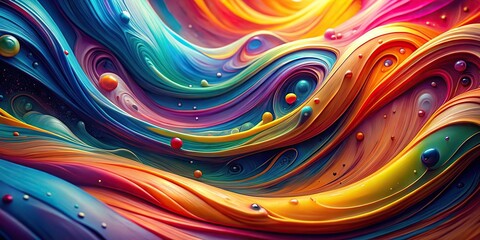 Bright colorful liquid swirls in dynamic flow