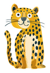 Fototapeta premium PNG Leopard safari animal digital art, transparent background