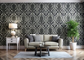 Black and White Background Wallpaper for Elegant Interior Design and Modern Aesthetics