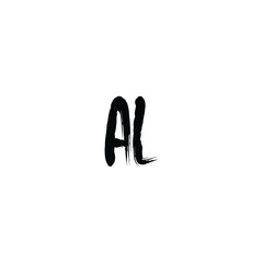 AL monogram logo design letter text name symbol monochrome logotype alphabet character simple logo
