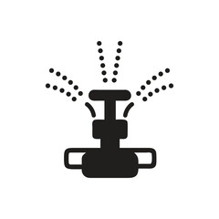 Pop up lawn sprinkler icon on white background