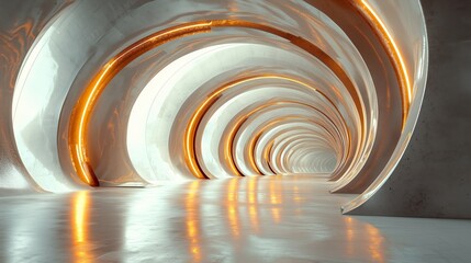 Obraz premium Futuristic 3D Holographic Tunnel with Smooth Finishes