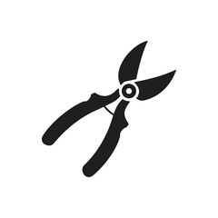 Pruning shears icon on white background