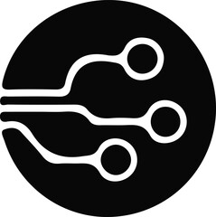 Microchip black icon, concept illustration, vector flat symbol, glyph sign.