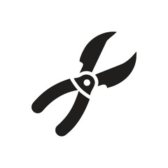 Pruning shears icon on white background