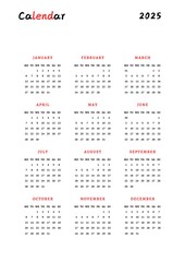 Calendar Templates 2025
