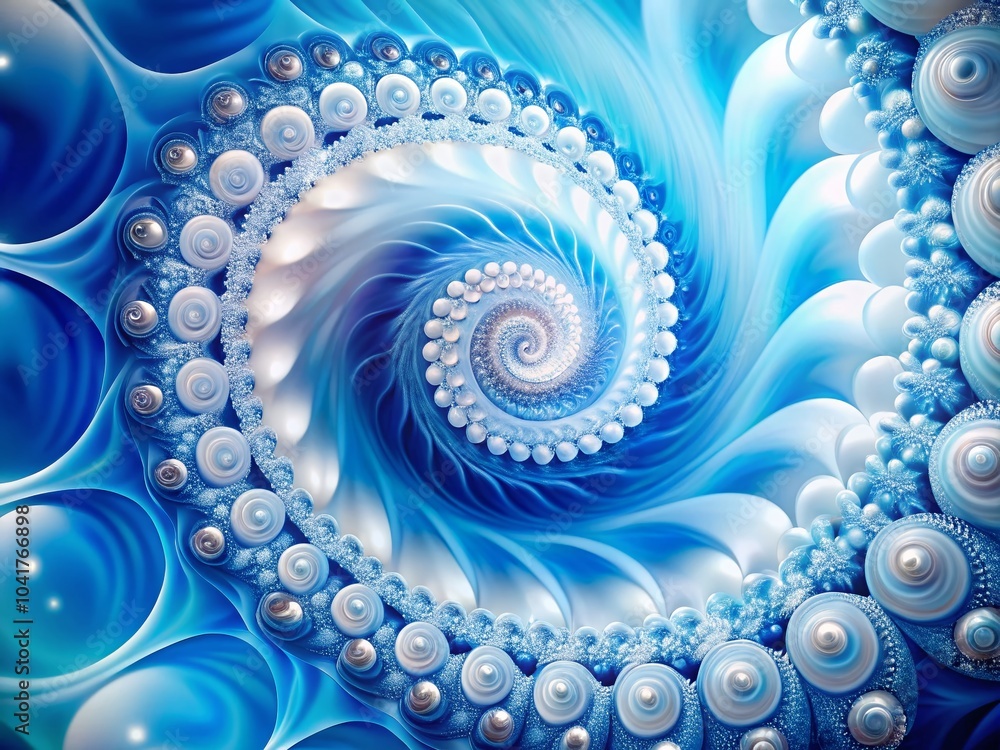 Poster Blue and White Spiral Pattern Background with High Depth of Field for Creative Projects