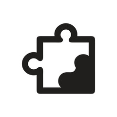 Fototapeta premium Puzzle piece icon on white background