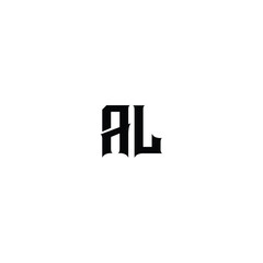 AL monogram logo design letter text name symbol monochrome logotype alphabet character simple logo