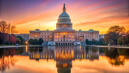 Fototapeta premium Capitol building at sunset in Washington DC