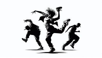 Obraz premium Street vibes silhouettes of dance and expression