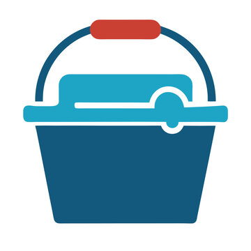 recommend clip art: Wash soap bucket vector icon.