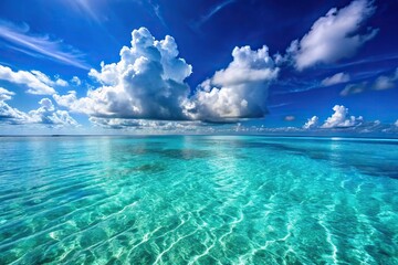 Obraz premium Caribbean waters and blue sky scenic view