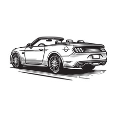 Car Silhouette Vector Illustration on White.