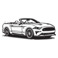 Obraz premium Simple Car Silhouette Vector Design on White Background.