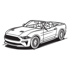 Fototapeta premium Modern Car Silhouette Vector Illustration on White.