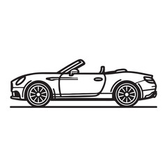 Modern Car Silhouette Vector Illustration on White.