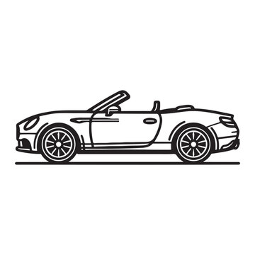 black convertible car side view clip art preview