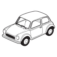 Fototapeta premium Clean Car Silhouette Vector Graphic on White Background.