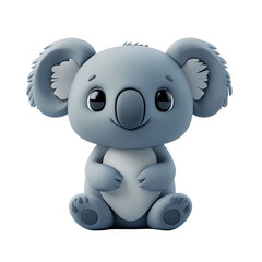 Fototapeta premium Cute cartoon koala character 3d icon PNG, cartoon style minimal on transparent, isolate on white background