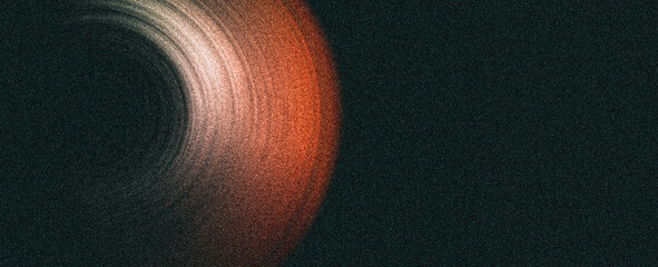 Abstract grainy background, dark dynamic banner backdrop orange white black glowing color gradient circle, noise texture poster header wallpaper cover design © Enso